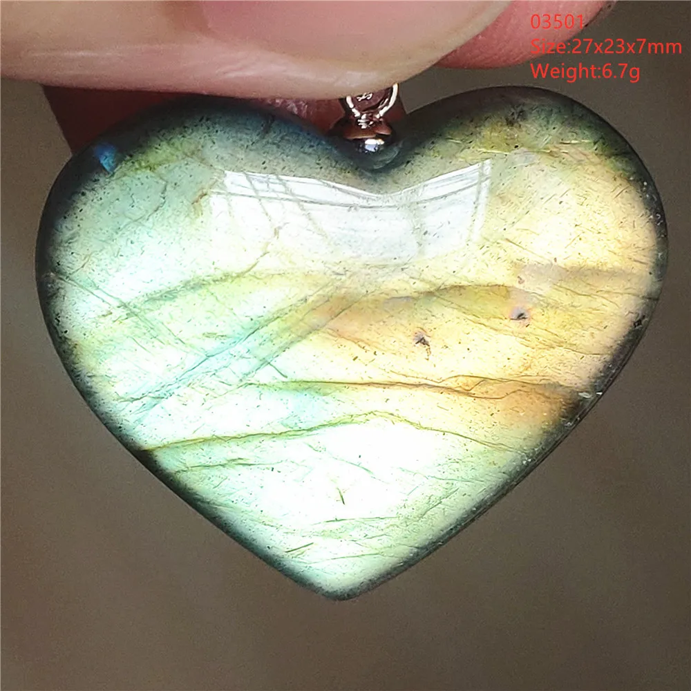 Natural Blue Labradorite Stone Pendant Necklace, AAAAA