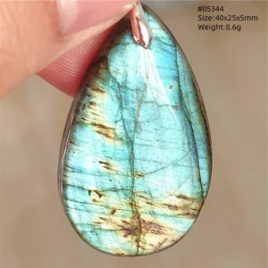 Natural Blue Labradorite Stone Pendant Necklace, AAAAA - Image 37