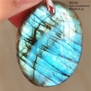 Natural Blue Labradorite Stone Pendant Necklace, AAAAA - Image 27