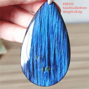 Natural Blue Labradorite Stone Pendant Necklace, AAAAA - Image 38