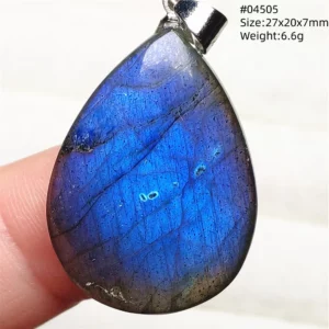 Natural Blue Labradorite Stone Pendant Necklace, AAAAA - Image 67