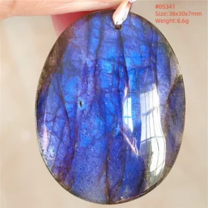 Natural Blue Labradorite Stone Pendant Necklace, AAAAA - Image 13