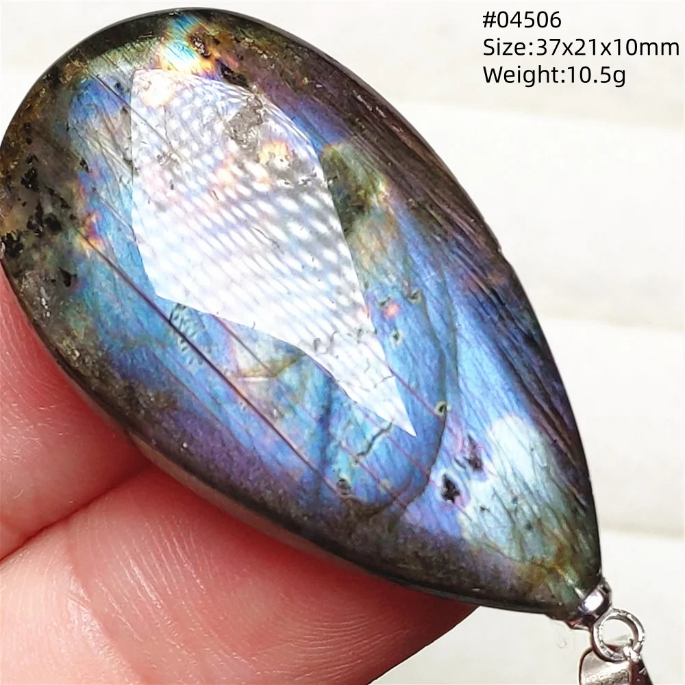 Natural Blue Labradorite Stone Pendant Necklace, AAAAA