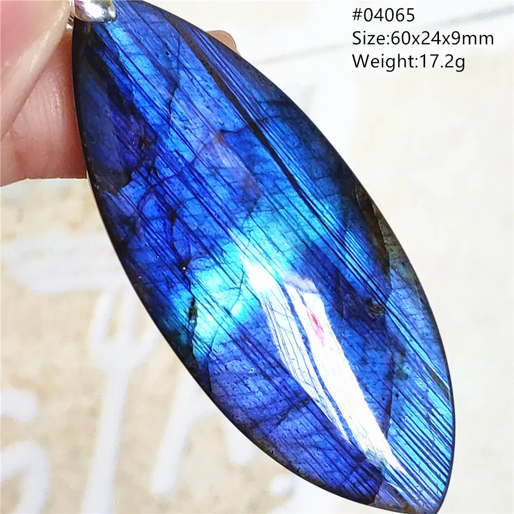 Natural Blue Labradorite Stone Pendant Necklace, AAAAA