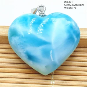Blue Larimar Heart Pendant Necklace - Image 2