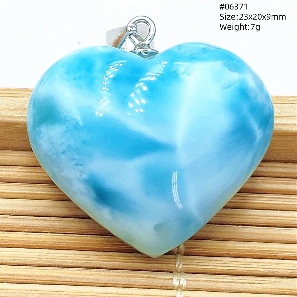 Blue Larimar Heart Pendant Necklace