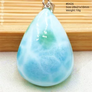 Blue Larimar Heart Pendant Necklace - Image 9