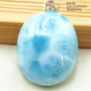 Blue Larimar Heart Pendant Necklace - Image 64