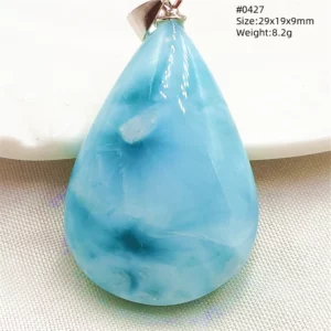 Blue Larimar Heart Pendant Necklace - Image 11