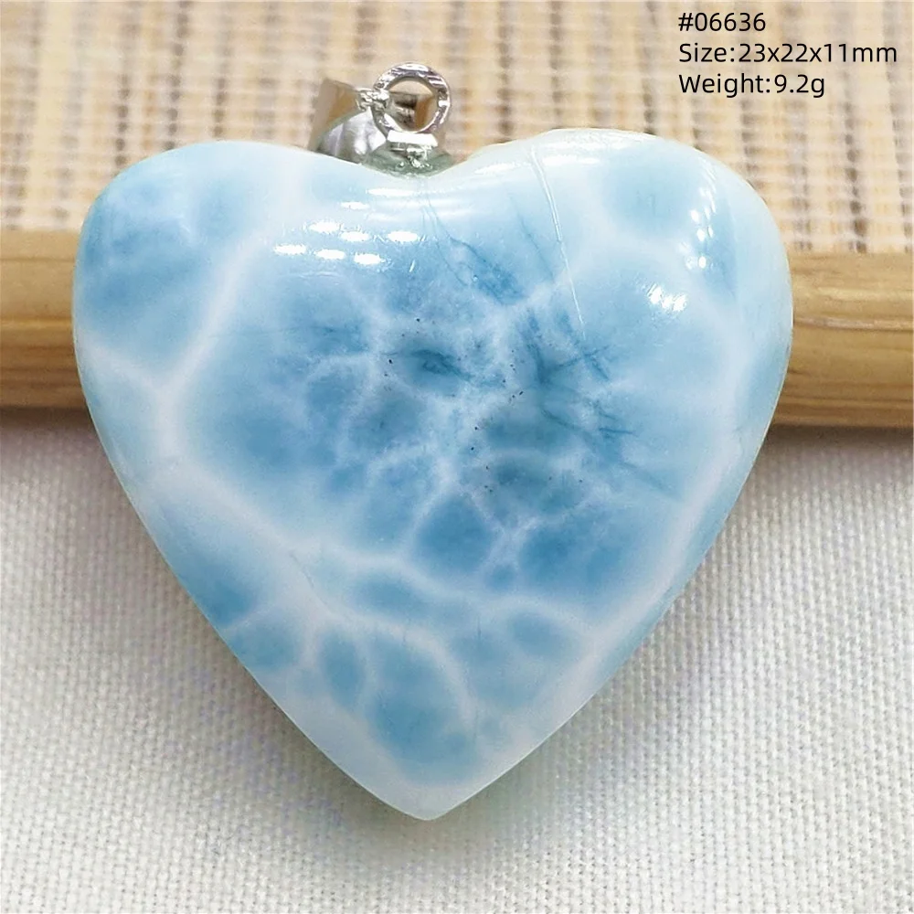 Blue Larimar Heart Pendant Necklace