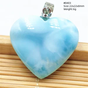Blue Larimar Heart Pendant Necklace - Image 71