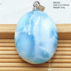 Blue Larimar Heart Pendant Necklace - Image 69