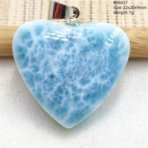 Blue Larimar Heart Pendant Necklace - Image 55