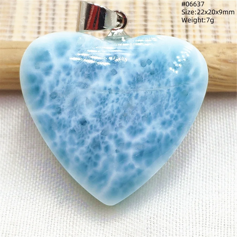 Blue Larimar Heart Pendant Necklace