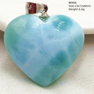 Blue Larimar Heart Pendant Necklace - Image 65