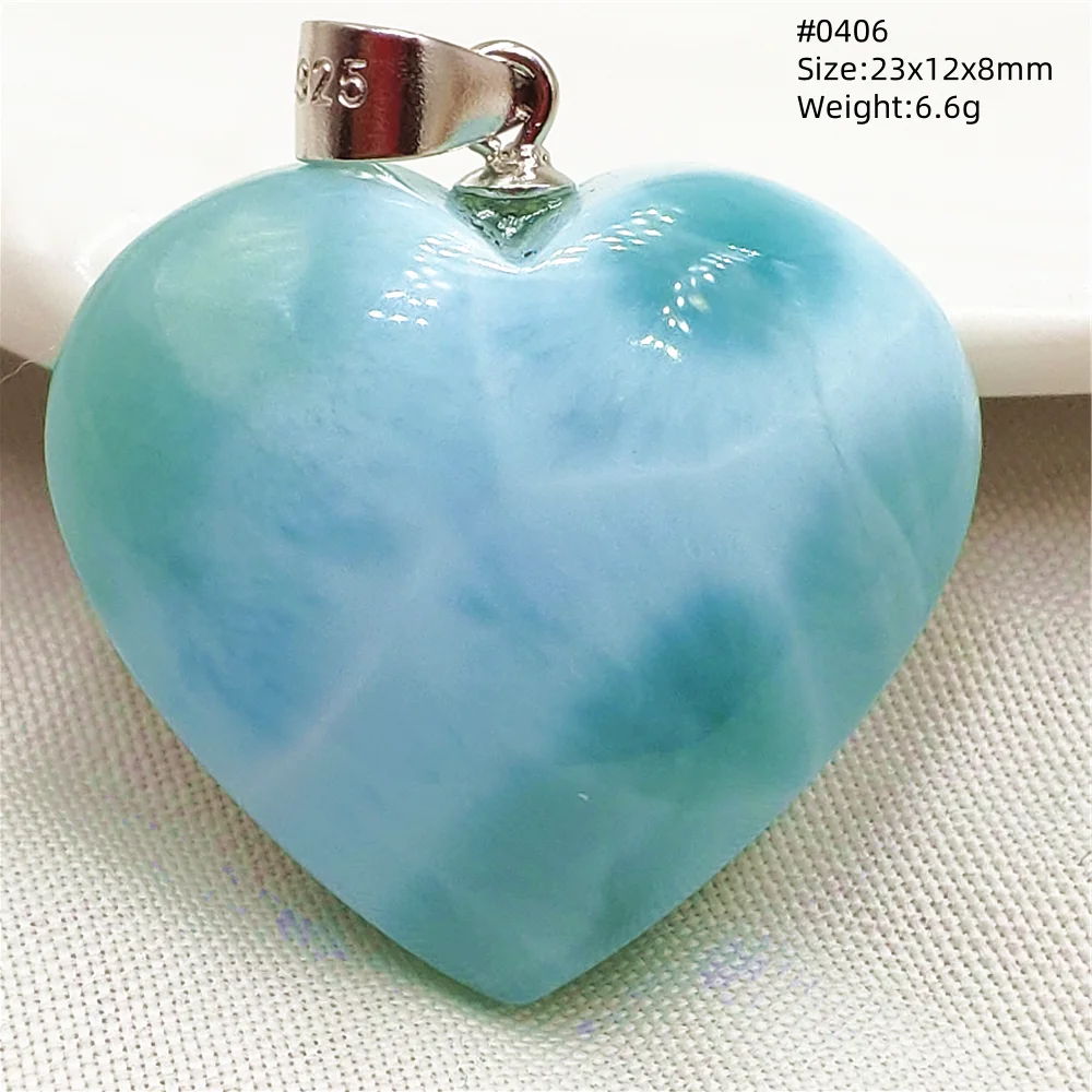 Blue Larimar Heart Pendant Necklace