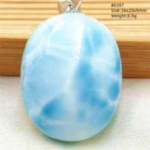 Blue Larimar Heart Pendant Necklace - Image 36