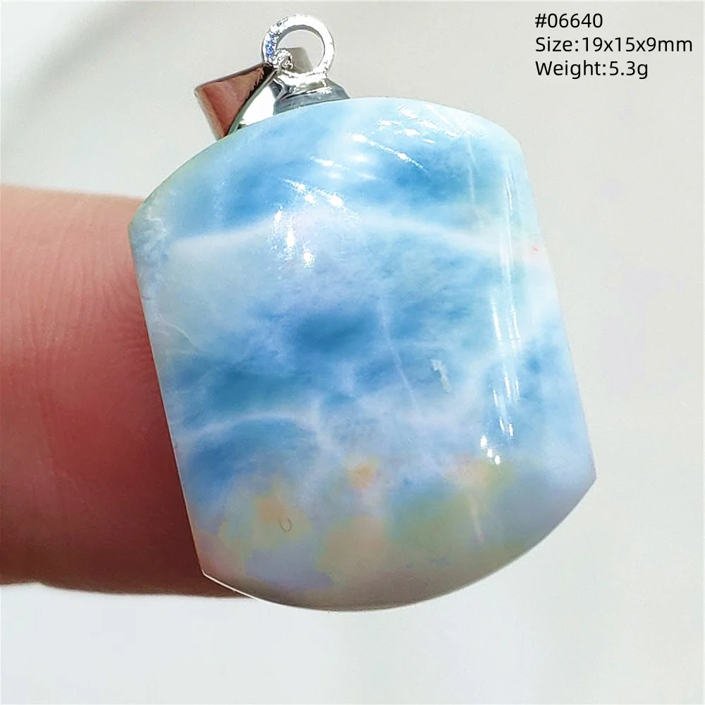 Blue Larimar Heart Pendant Necklace