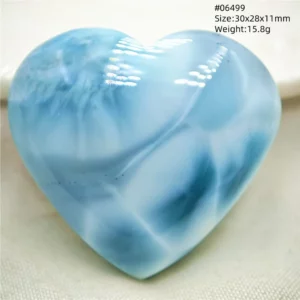 Blue Larimar Heart Pendant Necklace - Image 35