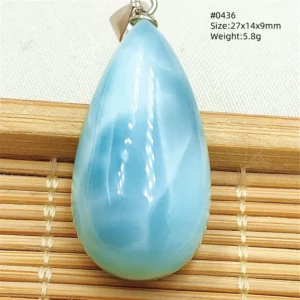 Blue Larimar Heart Pendant Necklace - Image 32