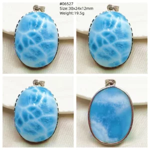 Blue Larimar Heart Pendant Necklace - Image 41