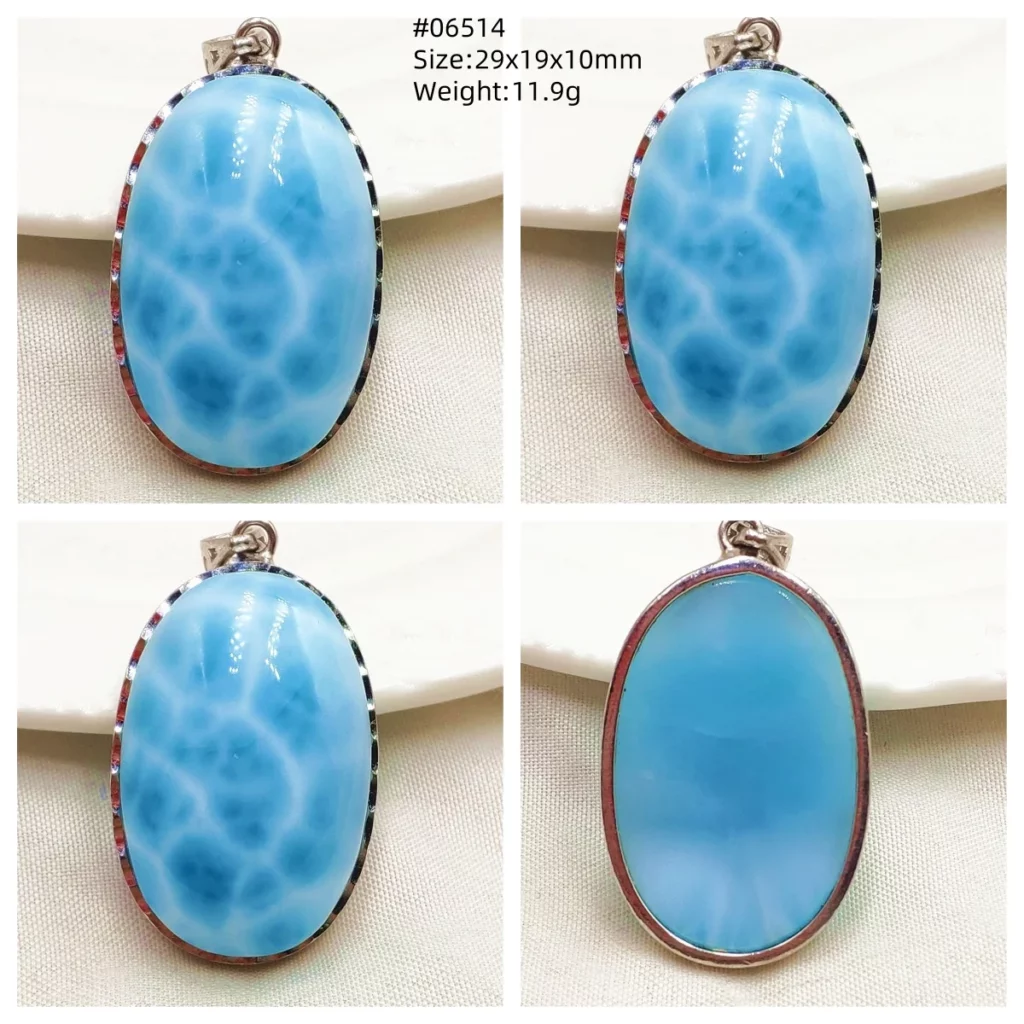 Blue Larimar Heart Pendant Necklace