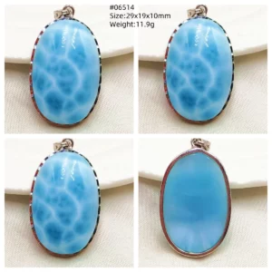 Blue Larimar Heart Pendant Necklace - Image 31