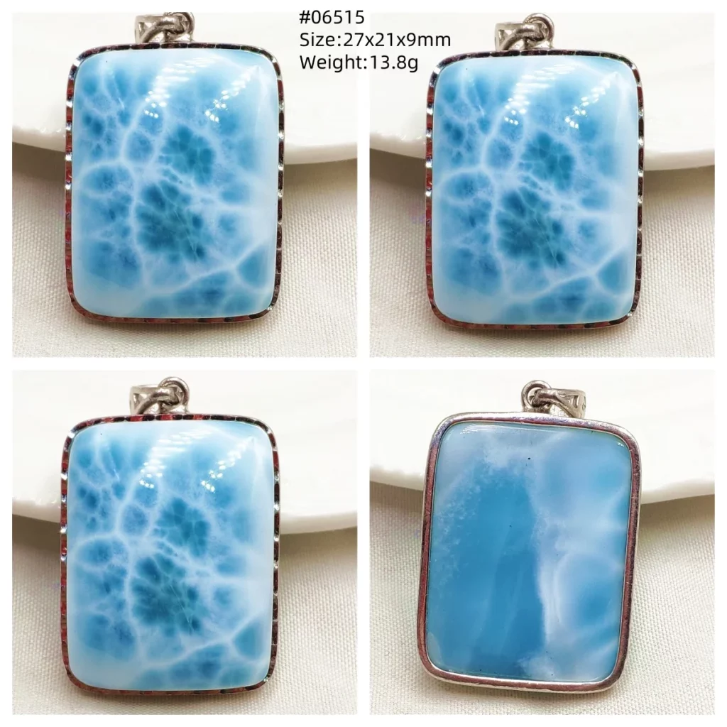 Blue Larimar Heart Pendant Necklace