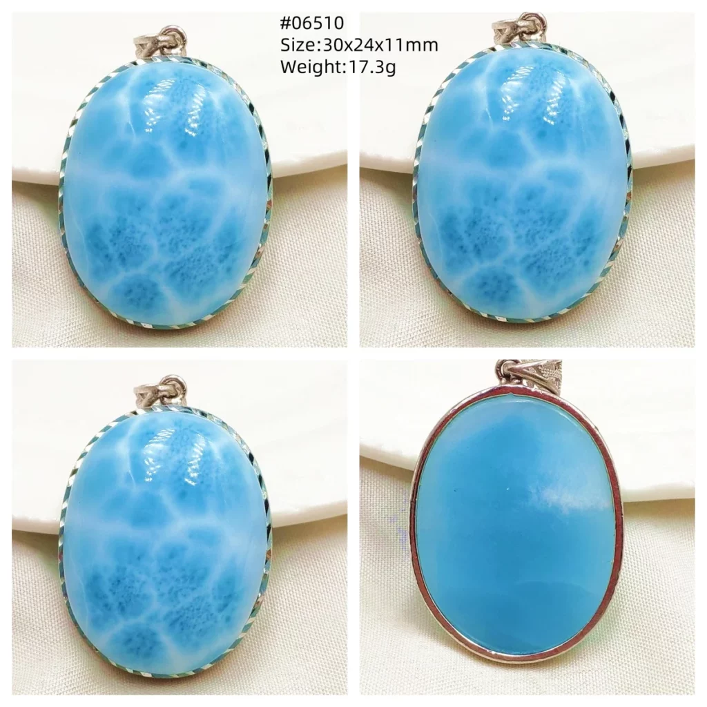 Blue Larimar Heart Pendant Necklace