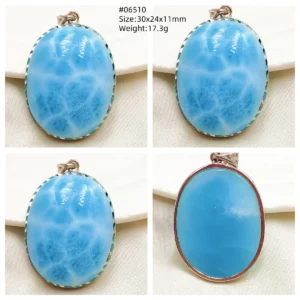 Blue Larimar Heart Pendant Necklace - Image 27
