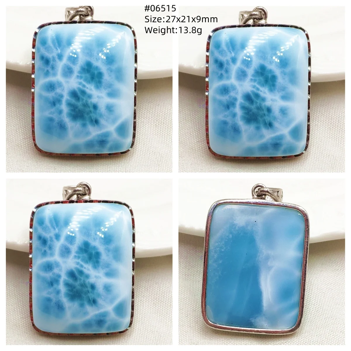 Blue Larimar Heart Pendant Necklace - Image 22