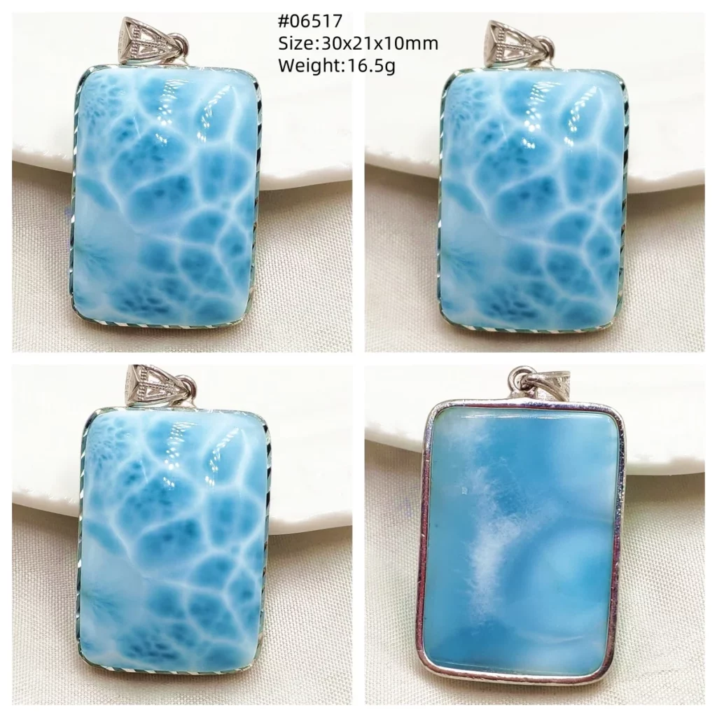 Blue Larimar Heart Pendant Necklace