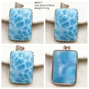 Blue Larimar Heart Pendant Necklace - Image 20
