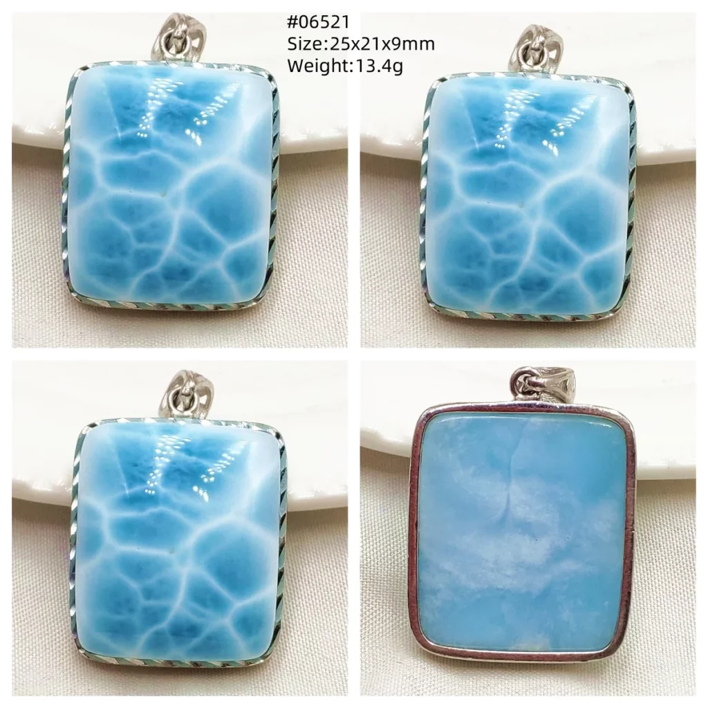 Blue Larimar Heart Pendant Necklace