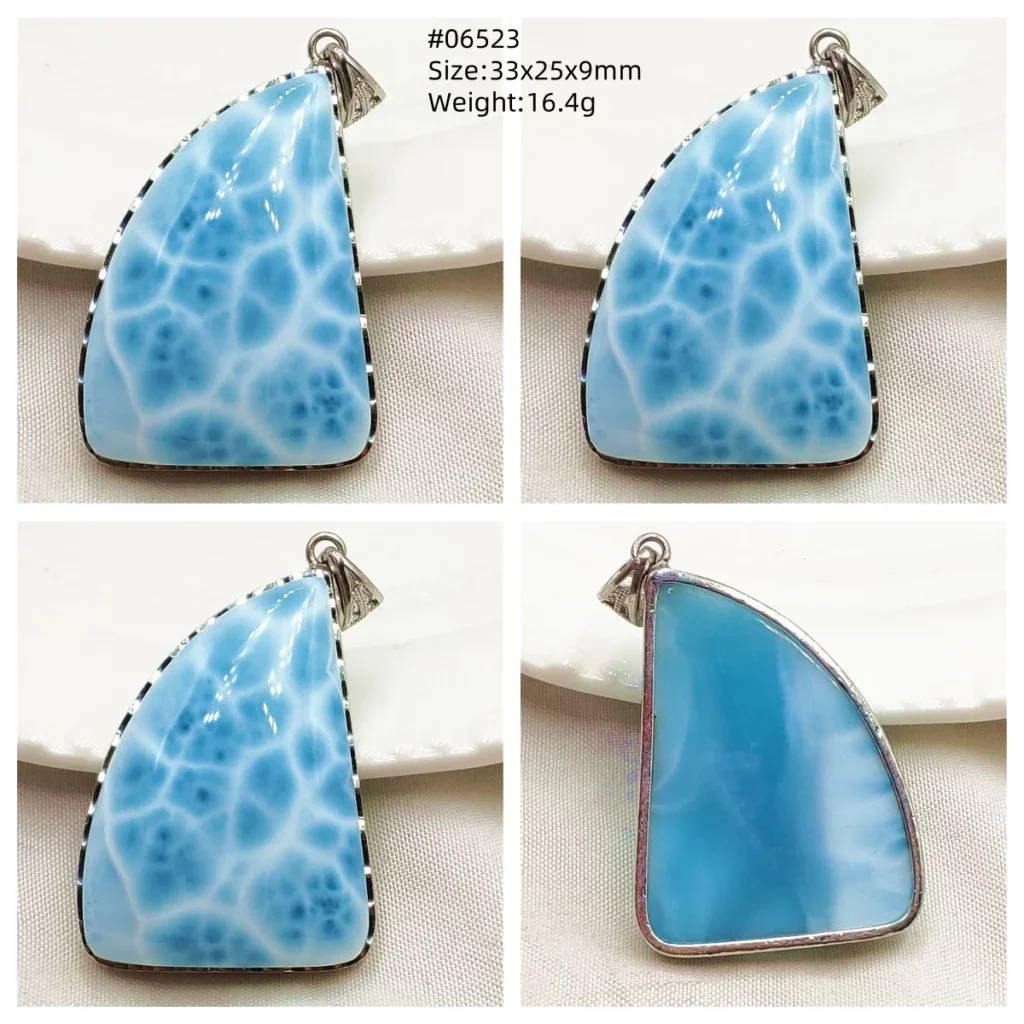 Blue Larimar Heart Pendant Necklace