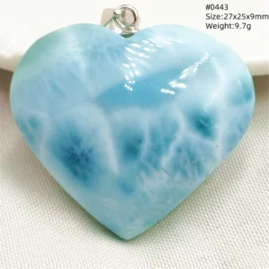 Blue Larimar Heart Pendant Necklace - Image 25