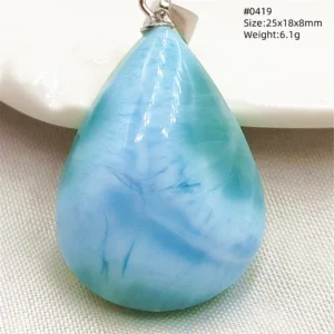 Blue Larimar Heart Pendant Necklace - Image 17