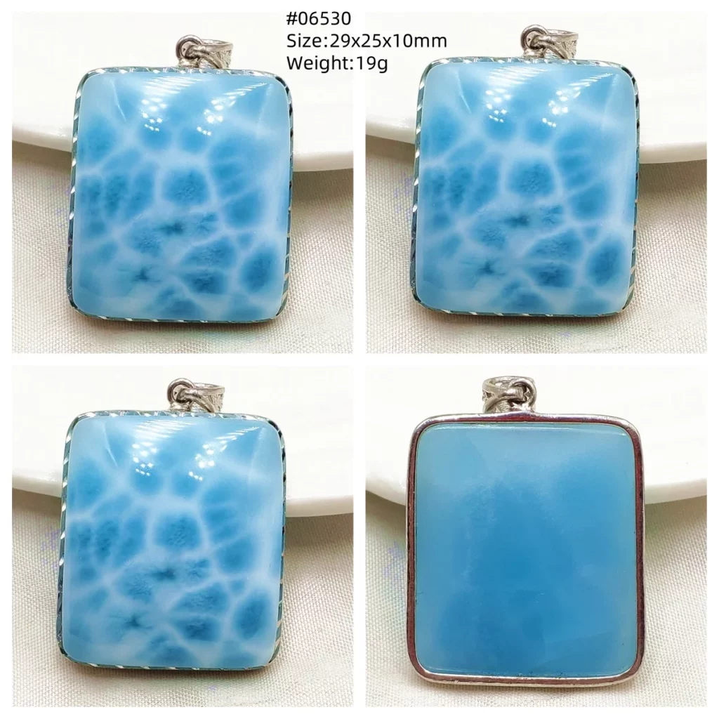 Blue Larimar Heart Pendant Necklace