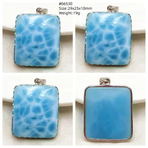 Blue Larimar Heart Pendant Necklace - Image 50