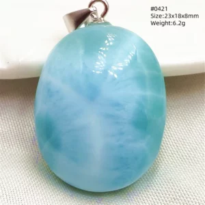 Blue Larimar Heart Pendant Necklace - Image 19