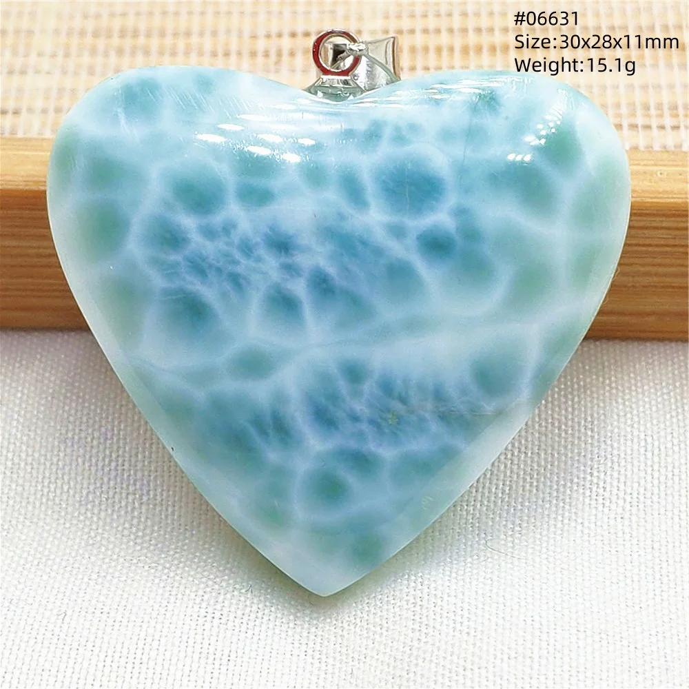 Blue Larimar Heart Pendant Necklace