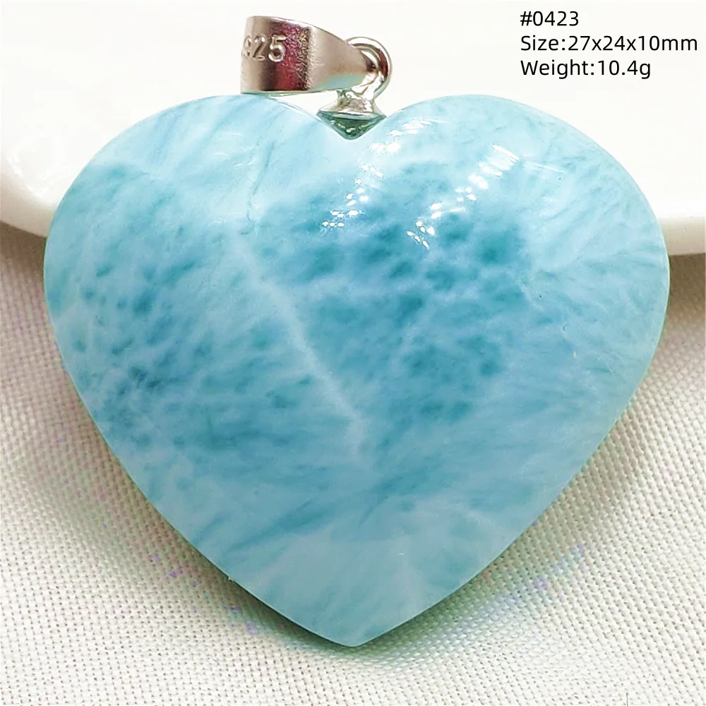Blue Larimar Heart Pendant Necklace