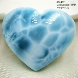 Oval Blue Larimar Teardrop Pendant Necklace, AAAAAA - Image 50