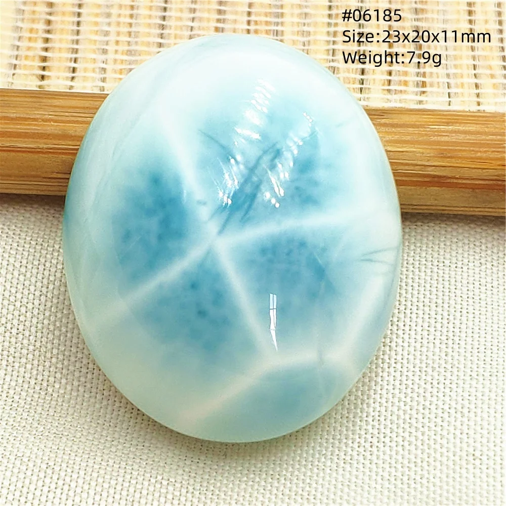 Oval Blue Larimar Teardrop Pendant Necklace, AAAAAA