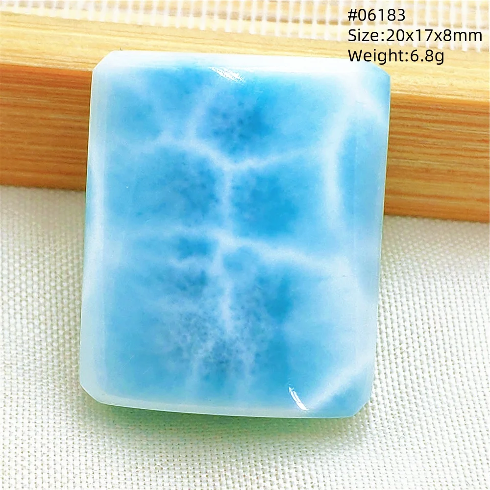 Oval Blue Larimar Teardrop Pendant Necklace, AAAAAA