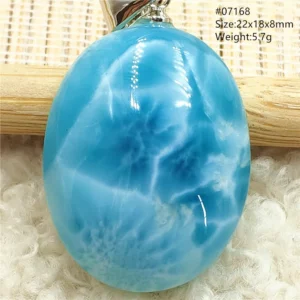 Natural Blue Larimar Pendant, Rare Dominica Stone - Image 2
