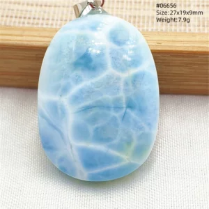 Natural Blue Larimar Pendant, Rare Dominica Stone - Image 16