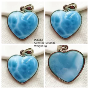 Natural Blue Larimar Pendant, Rare Dominica Stone - Image 27