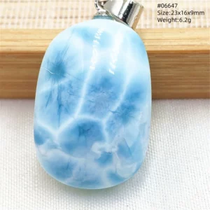 Natural Blue Larimar Pendant, Rare Dominica Stone - Image 14