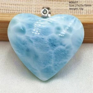 Natural Blue Larimar Pendant, Rare Dominica Stone - Image 17